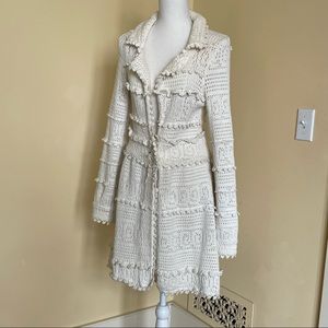 Anthropologie sweater coat BoHo knitted and knotted -  medium